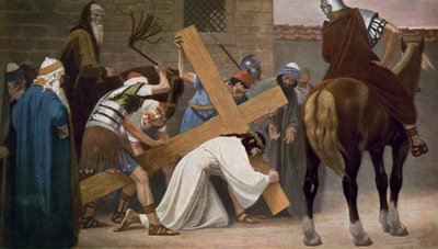 Jesus Falls for the First Time While Carrying His Cross by Unbekannt Unbekannt